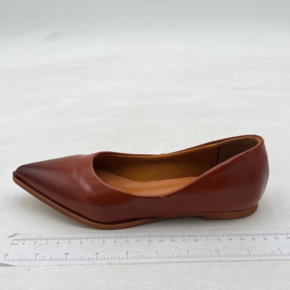 FOWT Brown Shallow Slip on Chic Sexy Pointed Toe Elegant Simple Ballet Flats